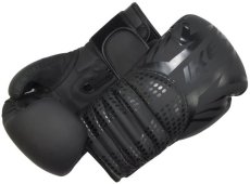 Guantes Boxeo Pro Sintetico, IKER, modelo Spider, Kick Boxing, Muay Thai, MMA, Negro Mate, 14 oz.
