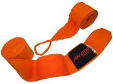 Vendas Boxeo Semi Elasticas, Colores Lisos, IKER, Kick Boxing, Muay Thai, MMA, Naranja