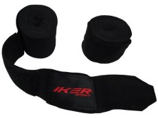 Vendas Boxeo Semi Elasticas, Colores Lisos, IKER, Kick Boxing, Muay Thai, MMA, Negra