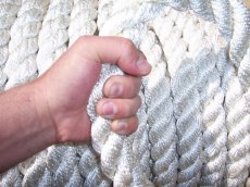 Cuerda Gruesa para trepar, Fitness, Battling Rope 1 1/4", tipo seda, color blanco