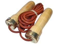 Cuerda para Saltar en Cuero, Boxeo, Kick Boxing, Muay Thai, MMA, Mangos en Madera