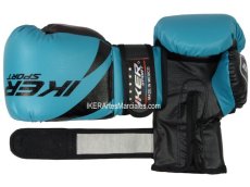 Guantes Kick Boxing, Muay Thai, Boxeo, IKER, modelo Tyson, Artes Marciales Mixtas, Azul Turqueza