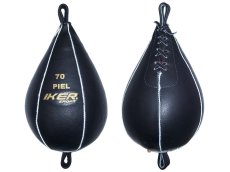 Pera Loca Profesional Sencilla Economica en Piel para Boxeo marca IKER color Negro